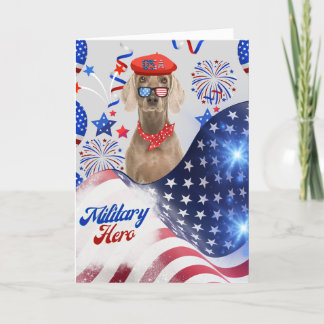 Carte de voeux du héros militaire Weimaraner