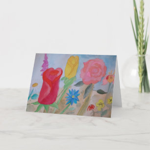 Carte de voeux du jardin de fleurs d'été