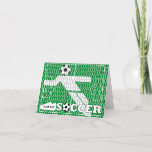 Carte de voeux du joueur de football Merci