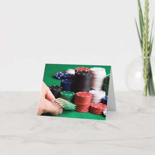 Carte de voeux du joueur de poker texte personnali (Devant)