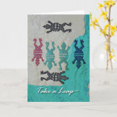 Carte de voeux du jour bondi, grenouilles et eau (Fleur jaune)