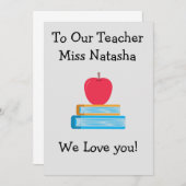 Carte de voeux du jour de l'enseignant (Devant / Derrière)