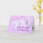 Carte de voeux du jour de mère - violettes (Fleur jaune)