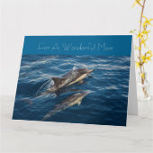 Carte de voeux du jour de mères du beau dauphin (Fleur jaune)