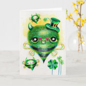 Carte de voeux du jour de St Patrick d'insecte de (Fleur jaune)