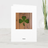 Carte de voeux du jour de St Patrick rustique fait (Dos)