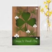 Carte de voeux du jour de St Patrick rustique fait (Fleur jaune)