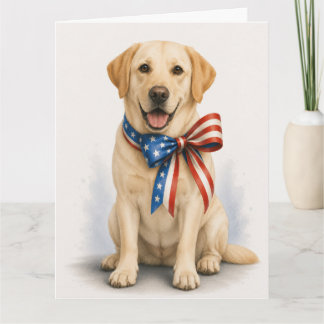Carte de vœux du Labrador Retriever jaune patrioti