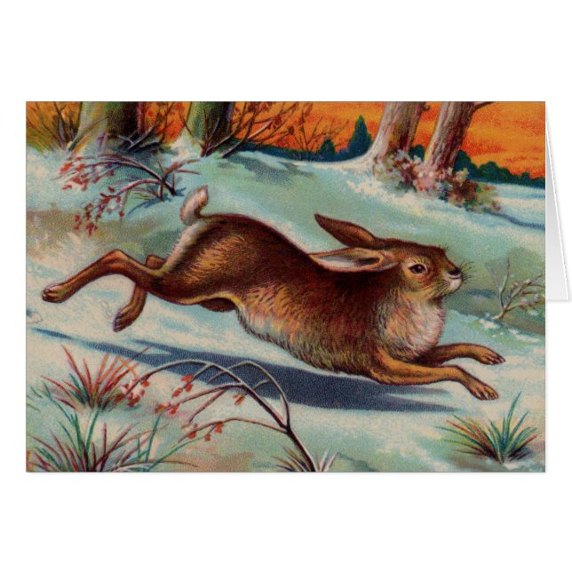 Carte de vœux du lapin de décembre (Devant Horizontal)