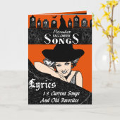 Carte de voeux du livre de la chanson Halloween (Fleur jaune)