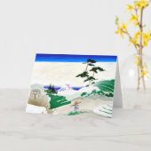 Carte de voeux du mont Fuji (Fleur jaune)