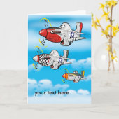 Carte de voeux du mustang P-51 (Fleur jaune)