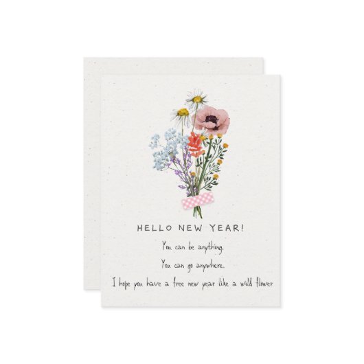 Carte de vœux du Nouvel An (Devant/Arrière en situation)