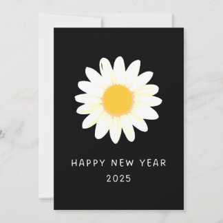 CARTE DE VOEUX DU NOUVEL AN 2025 Rose blanche