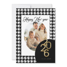 Carte de vœux du Nouvel An 2026 classique à carrea