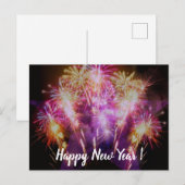 Carte de vœux du Nouvel An avec Feu d'Artifice (Devant / Derrière)