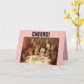 CARTE DE VŒUX DU NOUVEL AN CHAT DE LOUIS WAIN (Fleur jaune)