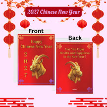Carte de vœux du Nouvel An chinois Bouc d'or