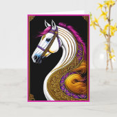 Carte de vœux du Nouvel An chinois Cheval (Fleur jaune)