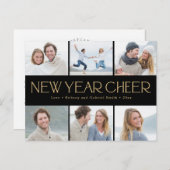 Carte de vœux du Nouvel An en collage joyeux (Devant / Derrière)
