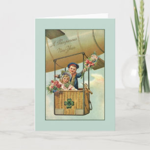 Carte de voeux du Nouvel An irlandais victorien