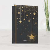 Carte de vœux du Nouvel An noire et or de luxe (Dos)