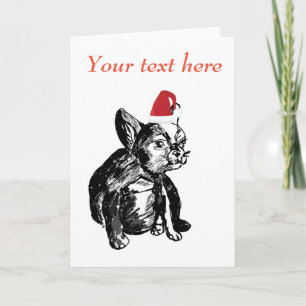 Carte de vœux du Nouvel An pour Bouledogue Françai