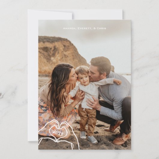 Carte de vœux du Nouvel An vertical avec 5 photos (Devant)