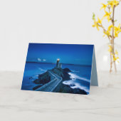 carte de voeux du phare de nuit (Fleur jaune)