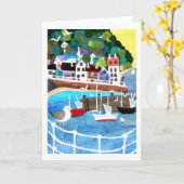 Carte de voeux du port de pêche (Fleur jaune)