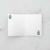 Carte de vœux du pot à gingembre bleu et blanc Ros (Intérieur)