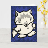 Carte de voeux du Puzzle de Loup faunique (Fleur jaune)