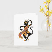 Carte de vœux du roi chat dansant (Fleur jaune)