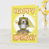 Carte de voeux du Roi Tut de joyeux anniversaire (Fleur jaune)