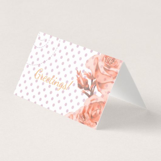 Carte de voeux du Rose Polka Dot (Front)