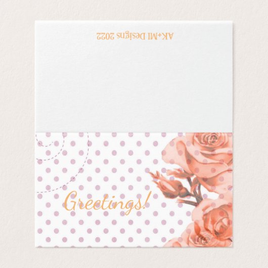 Carte de voeux du Rose Polka Dot (Outside Unfolded)