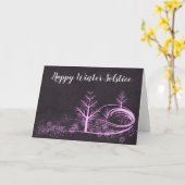 Carte de vœux du solstice d'hiver Scène hivernale (Fleur jaune)