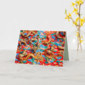 carte de voeux du temple dragons (Fleur jaune)