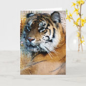 Carte de voeux du tigre I (Fleur jaune)