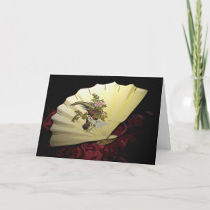 Carte de voeux du ventilateur japonais