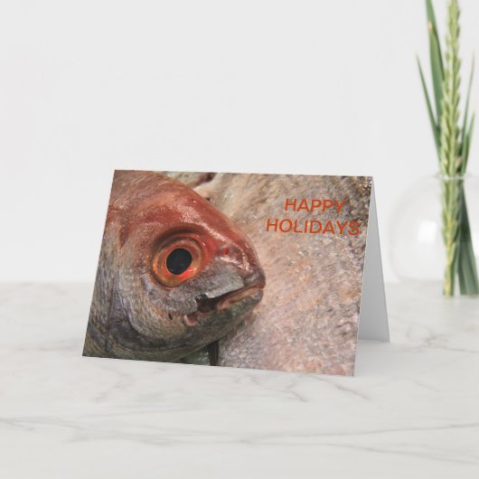 Carte de voeux du visage de poisson (Devant)