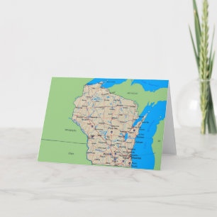 Carte de voeux du Wisconsin (Vert)