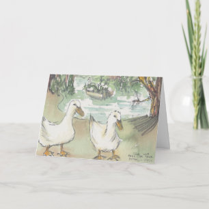 Carte de voeux "Ducks Watercolor Sketch/Paris"