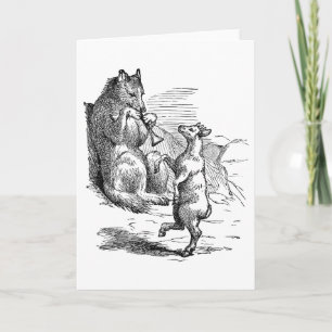 Carte de voeux "Duet de loup et de chèvre"