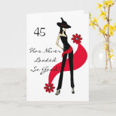 Carte de voeux d'un rouge ardent de l'anniversaire (Fleur jaune)