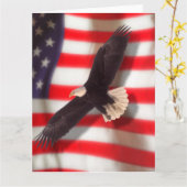 Carte de voeux Eagle et American Flag (Fleur jaune)
