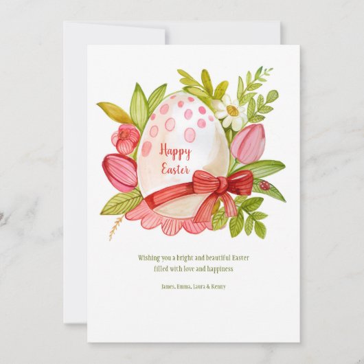 Carte de voeux Easter Egg Watercolor (Devant)