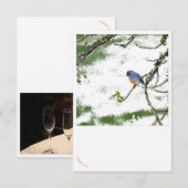 Carte de voeux Eastern Bluebird/Champagne Glasses (Devant / Derrière)
