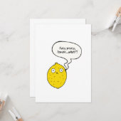 Carte de vœux Easy Peasy Lemon What?! (Devant/Arrière en situation)