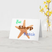 Carte de vœux Eat Sleep Beach (Fleur jaune)
